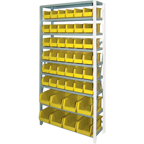  CF155 Storage Shelf Unit with Stacking Bins, Steel, Boltless, 800 lbs. Capacity, 36" W x 76" H x 12" D