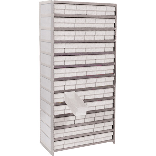 CF161 Euro Drawer Shelf Units, Steel, Boltless, Add-On, 36" W x 76" H x 12" D
