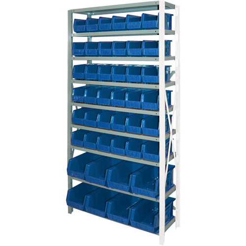  CF175 Storage Shelf Unit with Stacking Bins, Steel, Boltless, 800 lbs. Capacity, 36" W x 76" H x 12" D