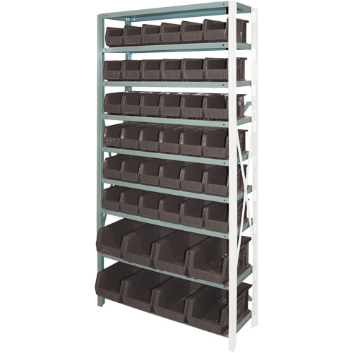  CF183 &eacute;tag&egrave;re de stockage avec bacs empilables, Acier, Sans boulons, Ajout, 36" la x 76" h x 12" p