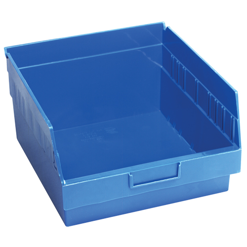 Quantum Storage System QSB209BL Store More Plastic Shelf Bins, 11-1/8" W x 6" H x 11-5/8" D, Blue, 50 lbs. Capacity