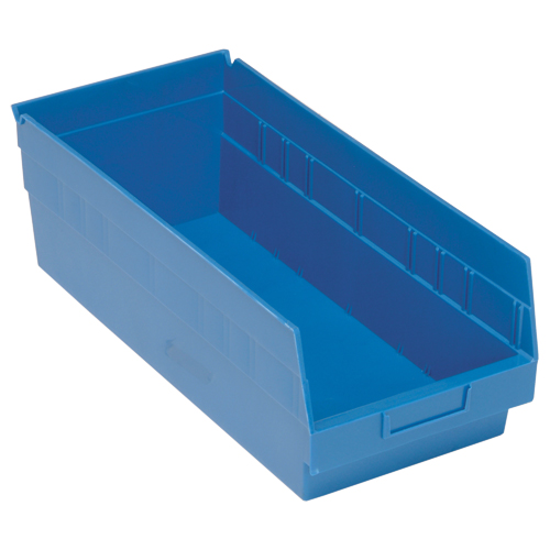 Quantum Storage System QSB208BL Bacs en plastique pour &eacute;tag&egrave;res Store More, 8-3/8" la x 6" H x 17-7/8" p, Bleu, Capacit&eacute; 70 lb