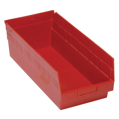Quantum Storage System QSB208RD Bacs en plastique pour &eacute;tag&egrave;res Store More, 8-3/8" la x 6" H x 17-7/8" p, Rouge, Capacit&eacute; 70 lb