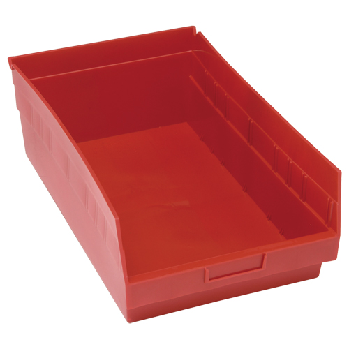 Quantum Storage System QSB210RD Bacs en plastique pour &eacute;tag&egrave;res Store More, 11-1/8" la x 6" H x 17-7/8" p, Rouge, Capacit&eacute; 70 lb