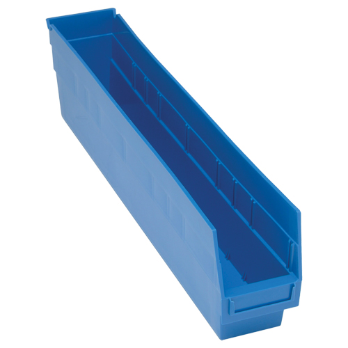 Quantum Storage System QSB205BL Bacs en plastique pour &eacute;tag&egrave;res Store More, 4-1/8" la x 6" H x 23-5/8" p, Bleu, Capacit&eacute; 90 lb