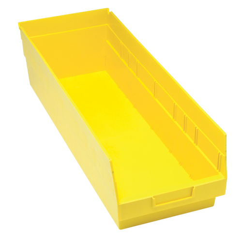 Quantum Storage System QSB214YL Store More Plastic Shelf Bins, 8-3/8" W x 6" H x 23-5/8" D, Yellow, 90 lbs. Capacity