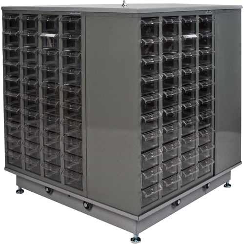 KLETON CF314 KPC-600 Parts Cabinet, Galvanized Steel, 40 Drawers, 18-3/10" x 8-7/10" x 25-3/10", Grey