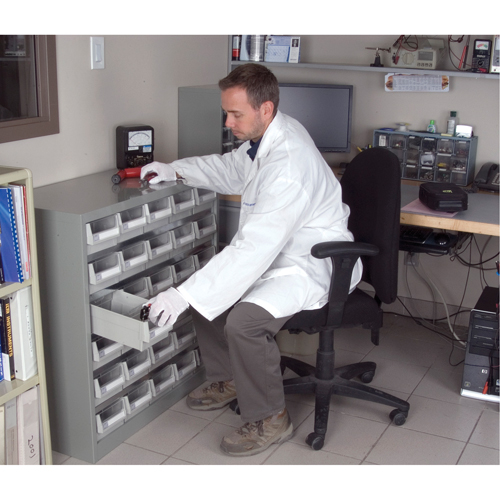 KLETON CF323 Casier robuste pour pi&egrave;ces KPC-HD, Acier galvanis&eacute;, 30 tiroirs, 34-3/5" x 15-7/10" x 34-3/5", Gris