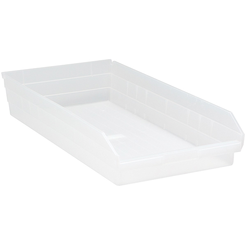 Quantum Storage System QSB116CL Bacs de rangement pour tablettes, 11-1/8" la x 4" H x 23-5/8" p, Transparent, Capacit&eacute; 50 lb
