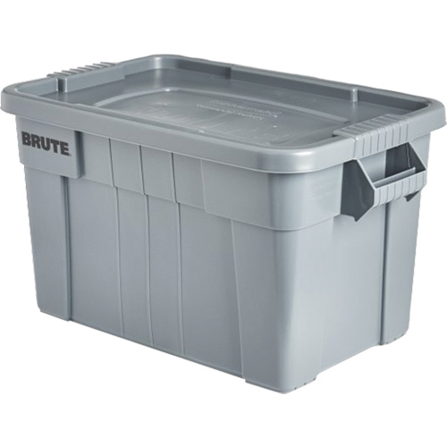 Rubbermaid FG9S3100GRAY Bac de stockage Brute avec couvercle, 27,88” p x 17,38” la x 15,13” h, Capacit&eacute; 160 lb, Gris