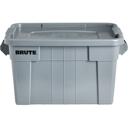 Rubbermaid FG9S3100GRAY Bac de stockage Brute avec couvercle, 27,88” p x 17,38” la x 15,13” h, Capacit&eacute; 160 lb, Gris