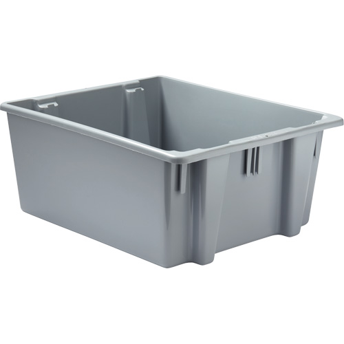 Rubbermaid FG173100GRAY Stack & Nest Palletote Box, 10" x 19.5" x 23.5", Grey
