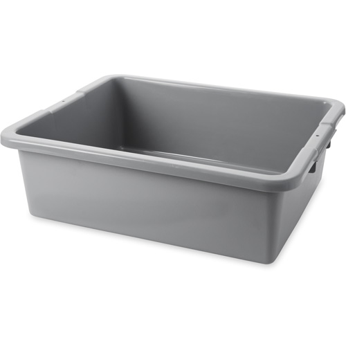 Rubbermaid FG335100GRAY Undivided Bus/Utility Box, 7" H x 21.5" D x 17" L, Polyethylene, Grey