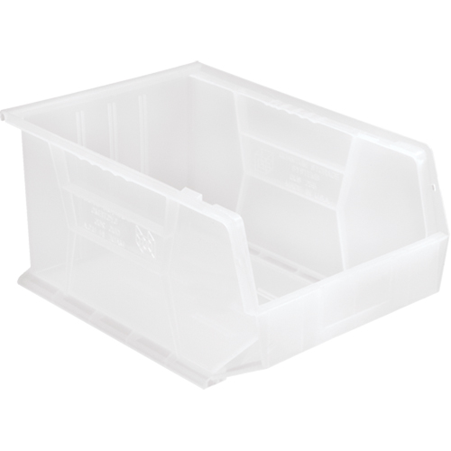 Quantum Storage System QUS255CL Clear-View Ultra Stack & Hang Bin, 11" W x 8" H x 16" D, Clear