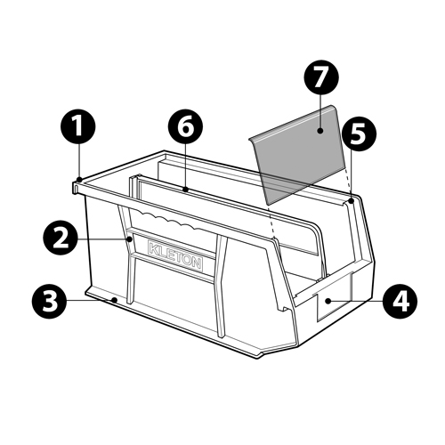 KLETON CF830 Bac empilable & &agrave; suspendre, 5-1/2" la, 5" h x 10-7/8" p, Bleu