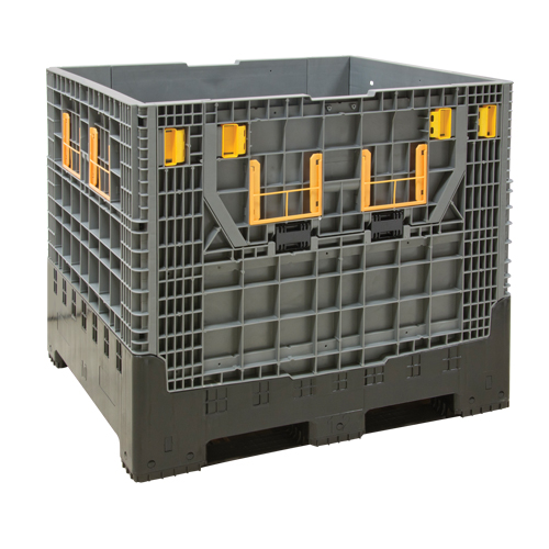 KLETON CF862 Collapsible Bulk Container, 47.2" L x 39.4" W x 39.4" H, Grey