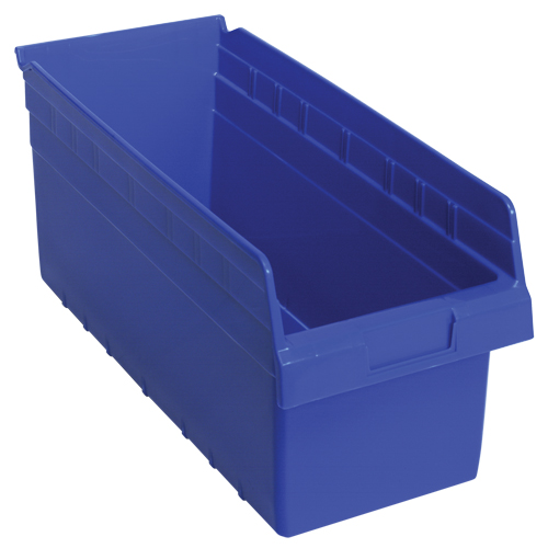 Quantum Storage System QSB808BL Store-Max Shelf Bins, 8-3/8" W x 8" H x 17-7/8" D, Blue, 56 lbs. Capacity