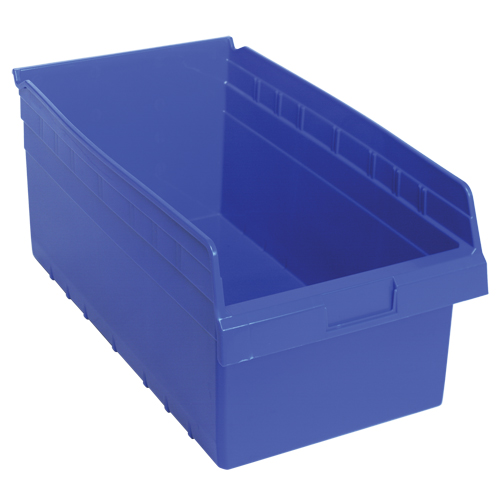 Quantum Storage System QSB810BL Store-Max Shelf Bins, 11-1/8" W x 8" H x 17-7/8" D, Blue, 56 lbs. Capacity