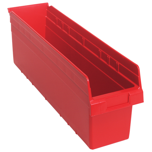 Quantum Storage System QSB806RD Store-Max Shelf Bins, 6-5/8" W x 8" H x 23-5/8" D, Red, 68 lbs. Capacity
