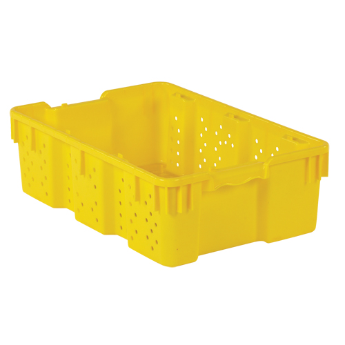 Orbis 5160067 Agricultural Plastic Stack-N-Nest Container, 16" x 23.9" x 7.3", Yellow