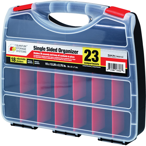 Quantum Storage System ORG81532 Plastic Compartment Box, 12-1/4" W x 15" D x 2-3/4" H, 23 Compartments