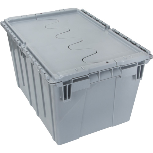 KLETON CG125 Contenant de distribution en plastique avec dessus basculant, 21,65" x 15,5" x 12,5", Gris