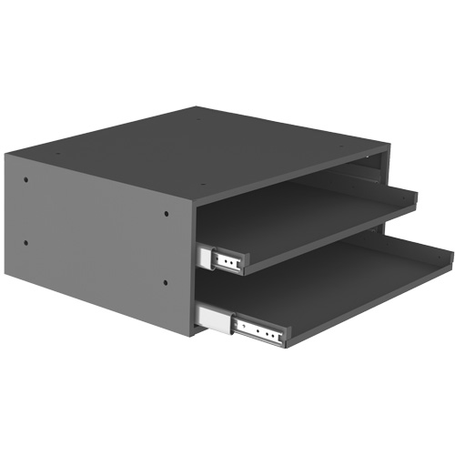 Durham Manufacturing 302B-15.75-95 Grande glissi&egrave;re de stockage pour armoire &agrave; compartiments, Acier, 2 compartiments, 20" la x 15-15/16" p, 8-3/16" h, Gris