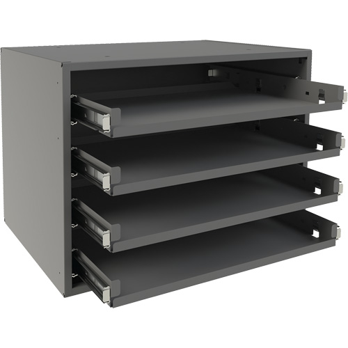 Durham Manufacturing 307B-95 Support &agrave; petit roulement, Acier, 4 compartiments, 15-9/16" la x 11-7/8" p, 11-5/16" h, Gris