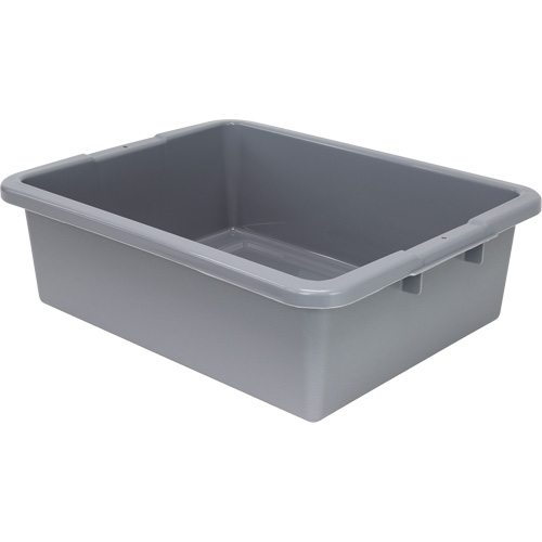 Quantum Storage System FSB-22177RGY All-Purpose Ribbed-Bottom Storage Tub, 7" H x 17" D x 22" L, Plastic, Grey