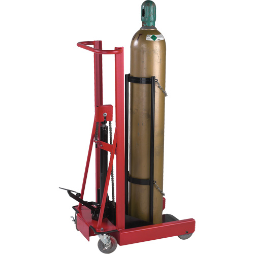 Wesco 260161 Hydraulic Cylinder Lift, Rubber Wheels, 12" W x 20" L Base, 300 lbs.