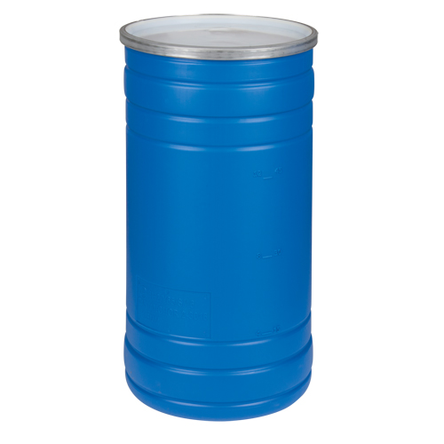Mauser Packaging NDSOP0006 Polyethylene Drums, 15.5 US gal (12.91 imp. Gal.), Open Top, Blue