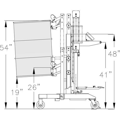 Wesco 240155 Ergonomic Drum Handler Scale Model - DM-1100-S, 30 - 85 US Gal. (25 - 70 Imperial Gal.)