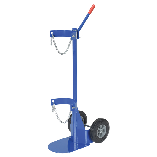 Vestil CYL-D-1-HR Chariot pour bouteille de gaz, Roues Caoutchouc, Base de 12" la x 15-1/2" lo, 500 lb