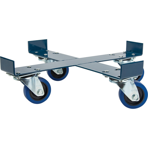 KLETON DC877 Chariot pour baril, Acier, Capacit&eacute;e 1400 lb, Diam&egrave;tre 24", Roue en &eacute;lastique bleu