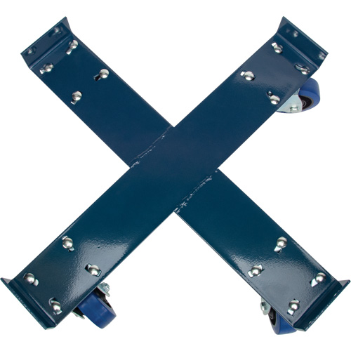 KLETON DC877 Chariot pour baril, Acier, Capacit&eacute;e 1400 lb, Diam&egrave;tre 24", Roue en &eacute;lastique bleu