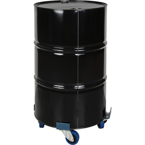 KLETON DC877 Chariot pour baril, Acier, Capacit&eacute;e 1400 lb, Diam&egrave;tre 24", Roue en &eacute;lastique bleu