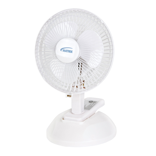 Matrix Industrial Products EA304 Clip-On & Desk Fan, 6" Diameter, 2 Speeds