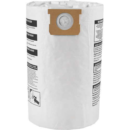 Shop Vac 9066333 Sacs filtrants pour d&eacute;bris secs jetables de type G, 15 - 22 gal US