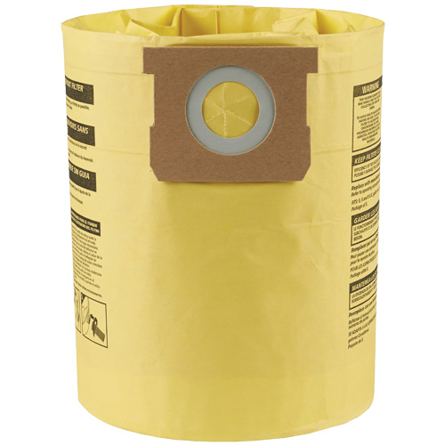 Shop Vac 9067133 Sacs filtrants pour d&eacute;bris secs jetables &agrave; haute efficacit&eacute; de type H, 5 - 8 gal. US