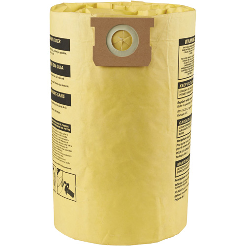 Shop Vac 9067333 Sacs filtrants pour d&eacute;bris secs jetables &agrave; haute efficacit&eacute; de type J, 15 - 22 gal US