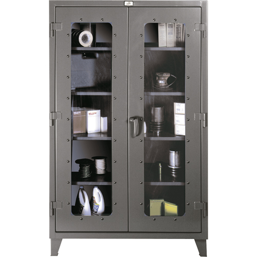 Strong Hold 45-LD-243 Armoires &agrave; fen&ecirc;tres claires, Acier, 4 Tablettes, 60" h x 48" la x 24" p