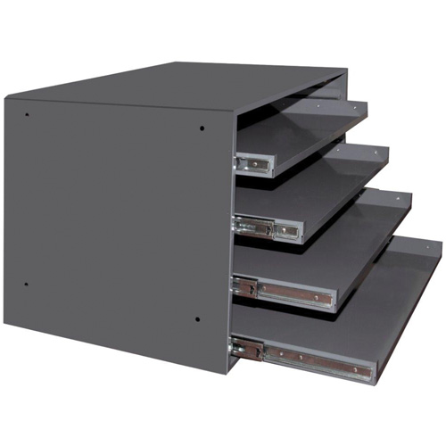 Durham Manufacturing 303B-15.75-95 Compartment Box Cabinets, Steel, 4 Slots, 20" W x 15-3/4" D x 15" H, Grey