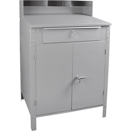 KLETON FI520 Pupitre d'atelier de style armoire, 34-1/2" la x 30" p x 53" h, Gris