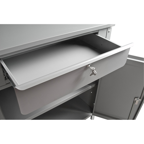 KLETON FI520 Pupitre d'atelier de style armoire, 34-1/2" la x 30" p x 53" h, Gris