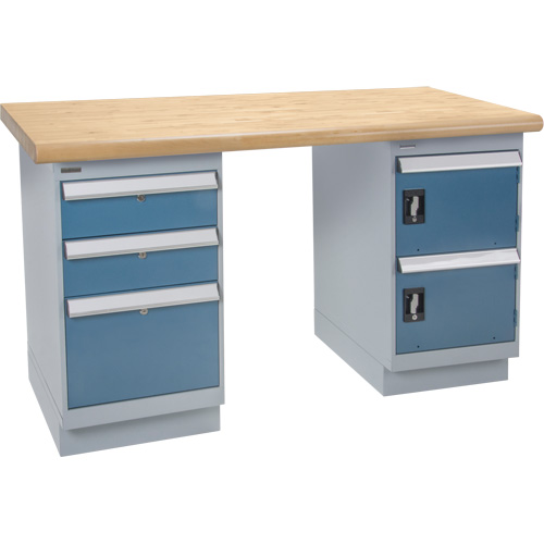 KLETON FN035 Heavy-Duty Workbench, Door & Drawers, 1500 lbs. Cap., 60" W x 36" D, 34" H