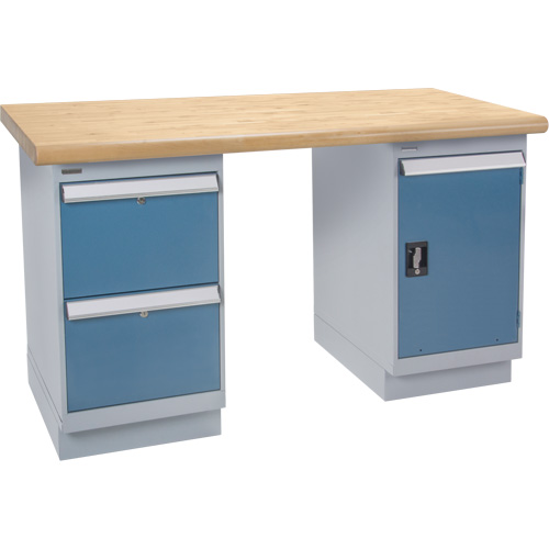 KLETON FN039 Heavy-Duty Workbench, Door & Drawers, 1500 lbs. Cap., 72" W x 36" D, 34" H