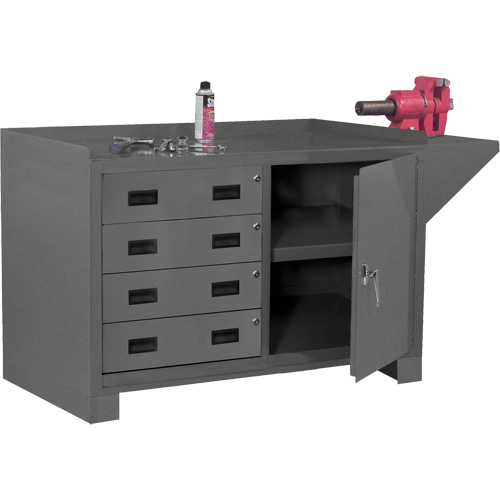 Durham Manufacturing 3404-95 Post de travail fixe, Acier Surface, 60-1/8" la x 24-1/4" p x 36-1/4" h