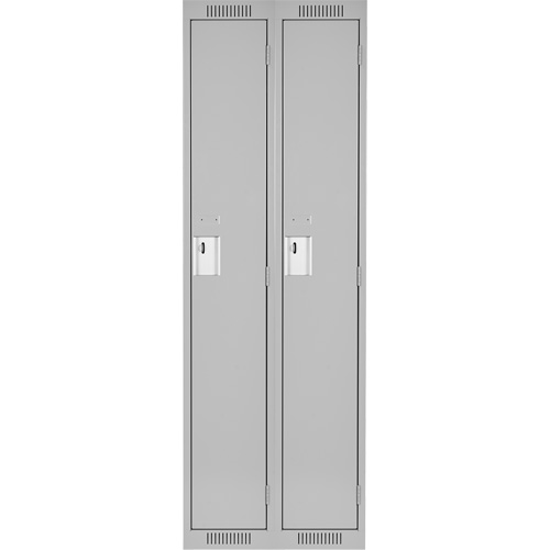 Anthony Steel Mfg. CL-S-2-12X18X72_A124 Clean Line Lockers, Bank of 2, 24" x 18" x 72", Steel, Grey, Rivet (Assembled)