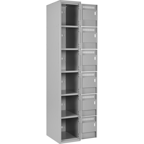 Anthony Steel Mfg. CL-L-3-12X12X72_A124 Clean-Line Lockerette, 6 -tier, Bank of 3, 12" x 72" x 12", Steel
