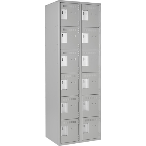 Anthony Steel Mfg. CL-L-2-12X12X72_A124 Clean-Line Lockerette, 6 -tier, Bank of 2, 12" x 72" x 12", Steel